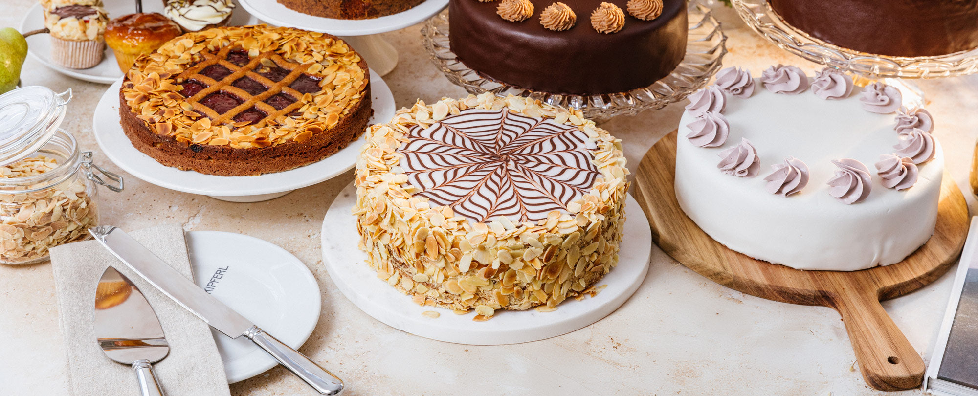 gluten free Cakes on a table