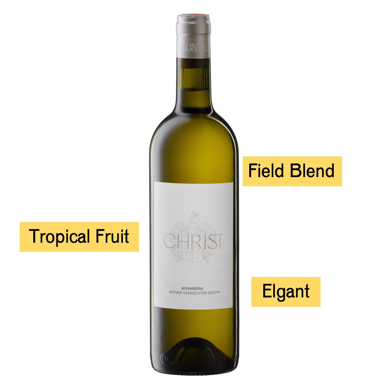 Vienna field blend wine by Christ from Bisamberg with complex tropical fruit character