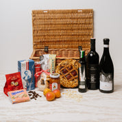 Austrian Excellence luxury gift hamper with two Austrian wines, Linzer Torte and full pantry