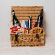 Austrian Excellence hamper close-up of Gruner Veltliner Anno Dazumal and Kirnbauer Phantom wine bottles