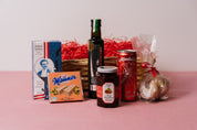 Small Austrian gift hamper detail showing the Vienna pantry essentials