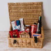 Alcohol-free Austrian hamper close-up of Vienna jam, mustard and Styrian pumpkin seed oil