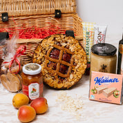 Alcohol-free Austrian hamper detail with Manner Schnitten and handmade Vanillekipferl