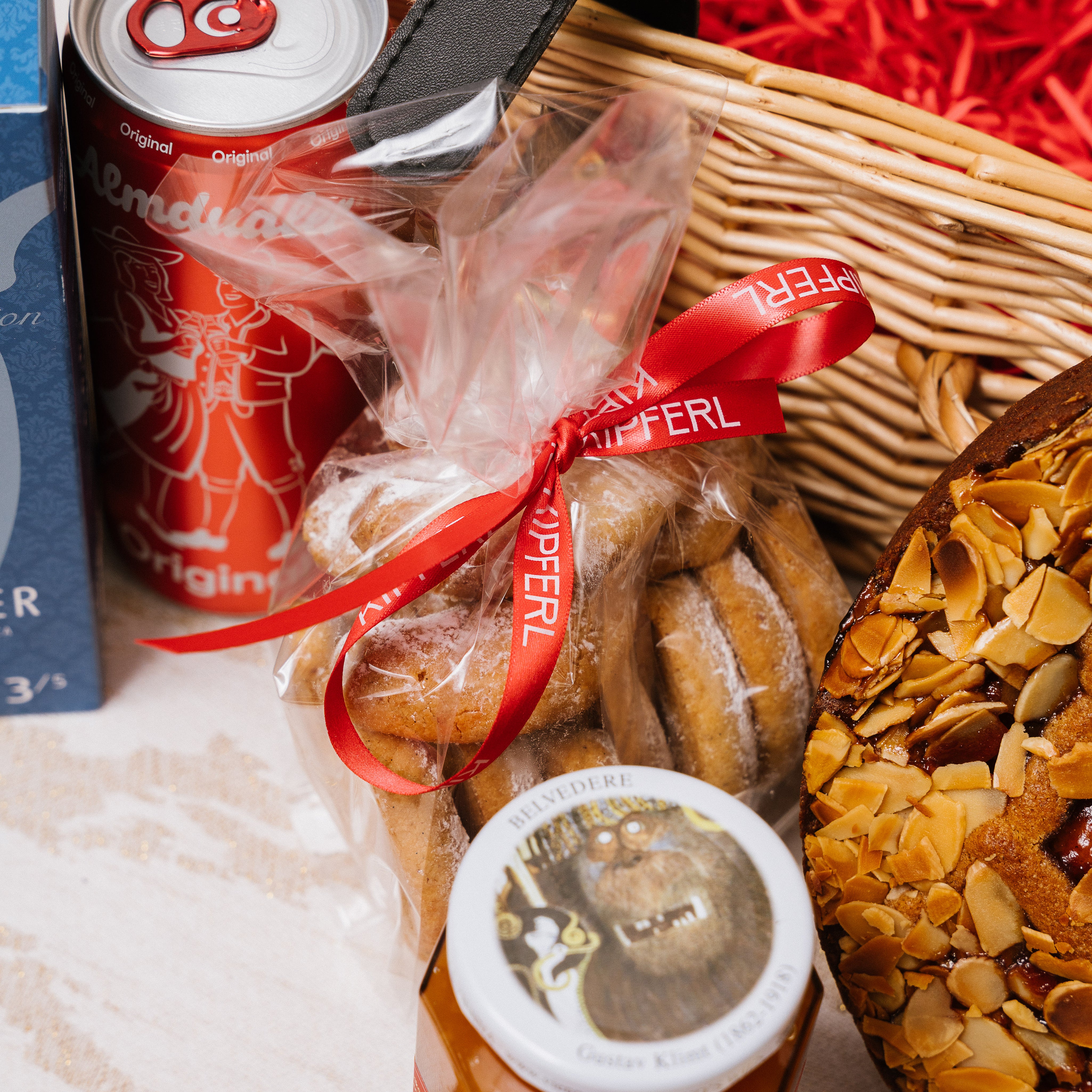 Alcohol-free Austrian hamper arrangement of Vienna pantry essentials