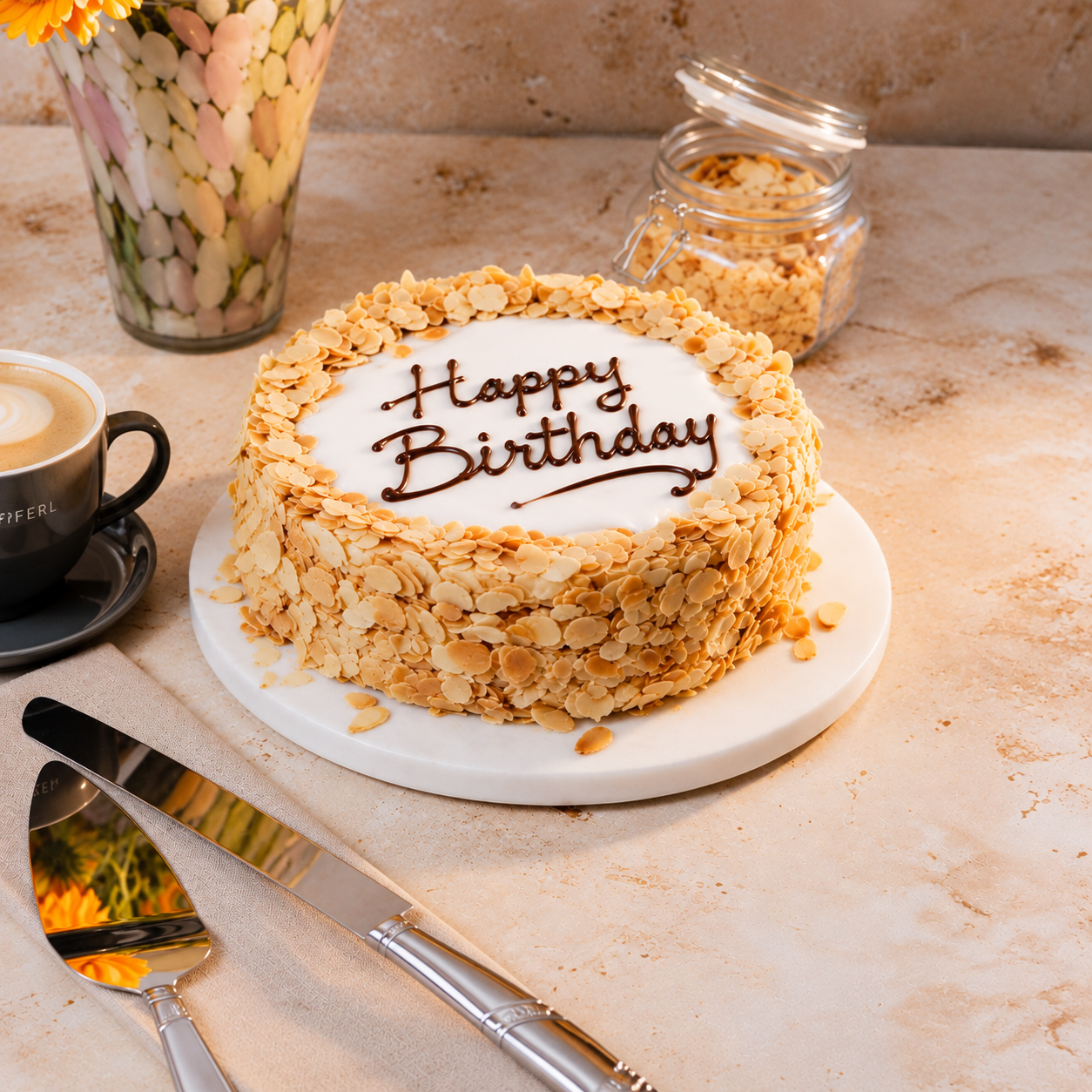 Esterhazytorte gluten-free celebration cake with personalised message – Kipferl