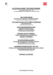 Kipferl Austrian Wine Tasting Dinner 20th of October 2026 Start 19:00